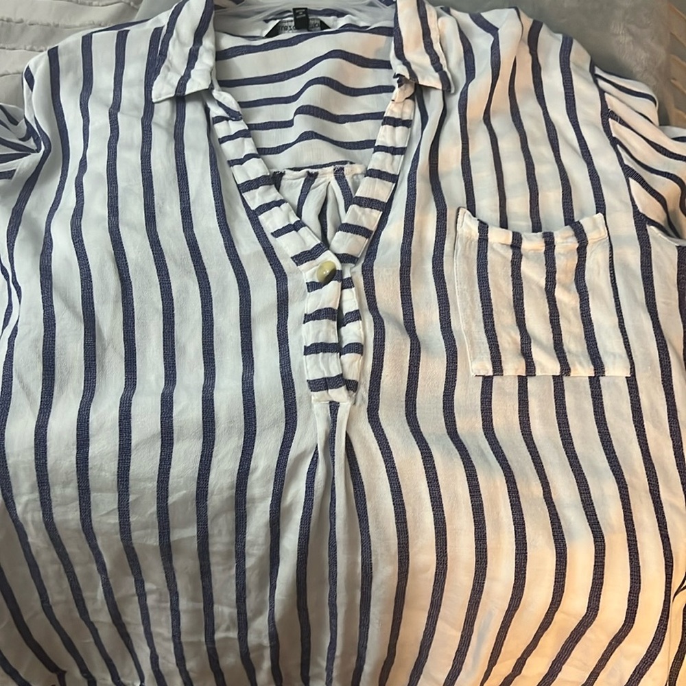 Striped blue and white blouse